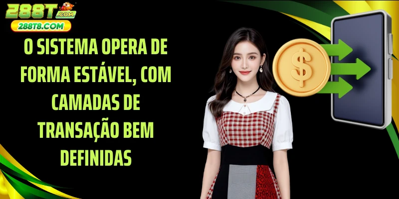 O sistema opera de forma estável, com camadas de transação bem definidas